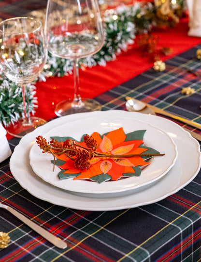 20 db karácsonyi virágmintás papírszalvéta, 15,5 x 14,5 cm cm