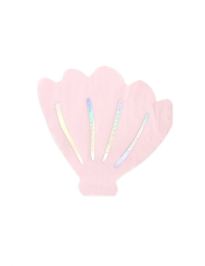 20 db irizáló rózsaszín, kagyló alakú papírszalvéta