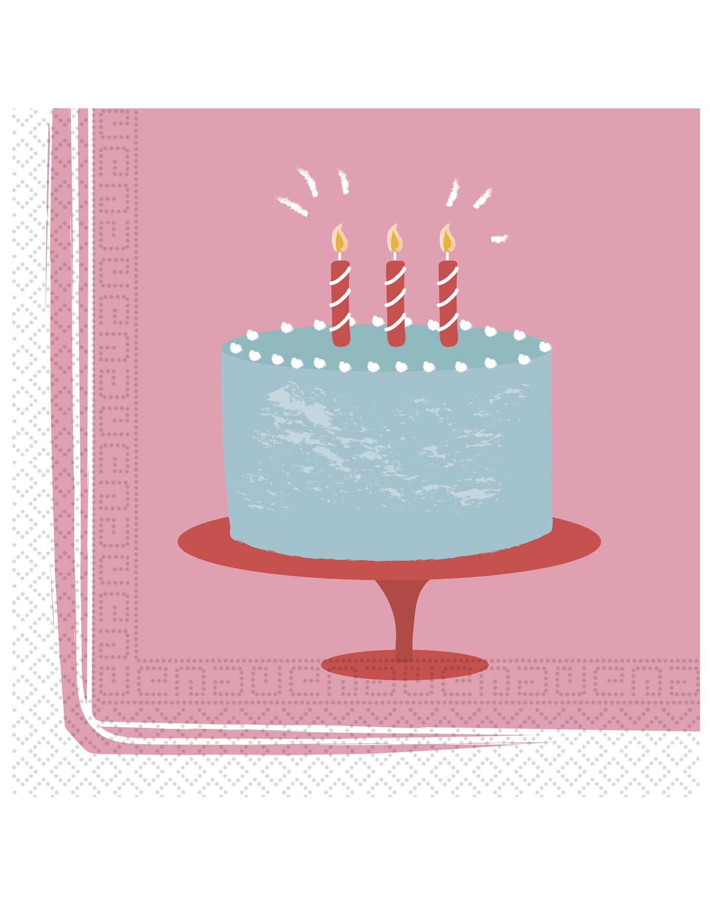 20 pasztellrózsaszín születésnapi torta papírszalvéta, 33 x 33 cm