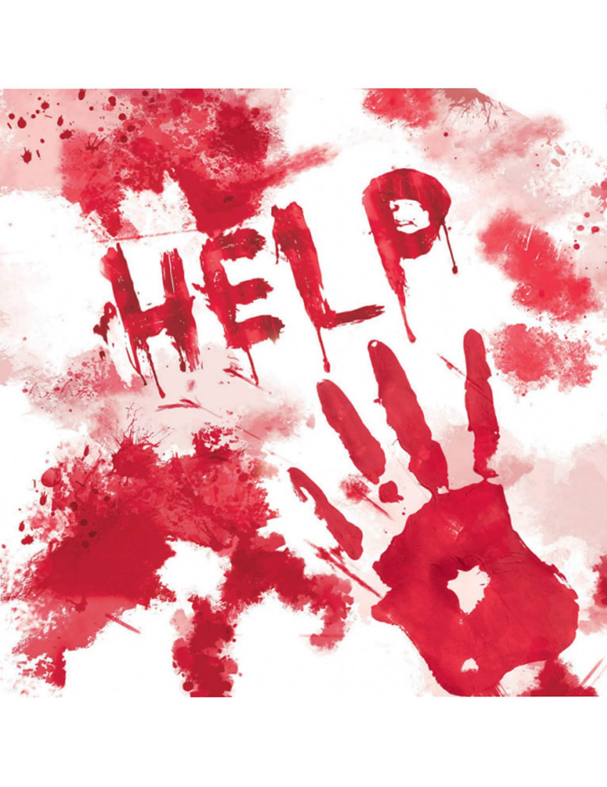 papírszalvéták halloween véres bulihoz fehér és piros felirattal Help