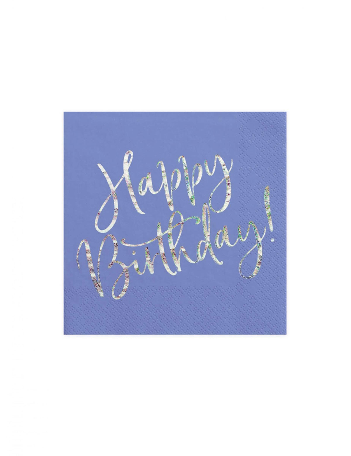 papírszalvéták Happy Birthday irizáló születésnapra kék levendula