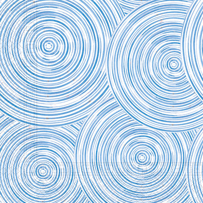 Serviettes en papier cercles bleus pour fête bleues et blanches éco-friendly