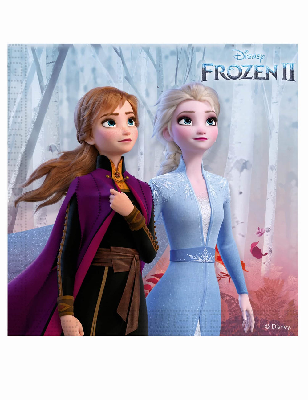 papírszalvéták Jégvarázs 2 kék és lila Anna és Elsa szereplőkkel