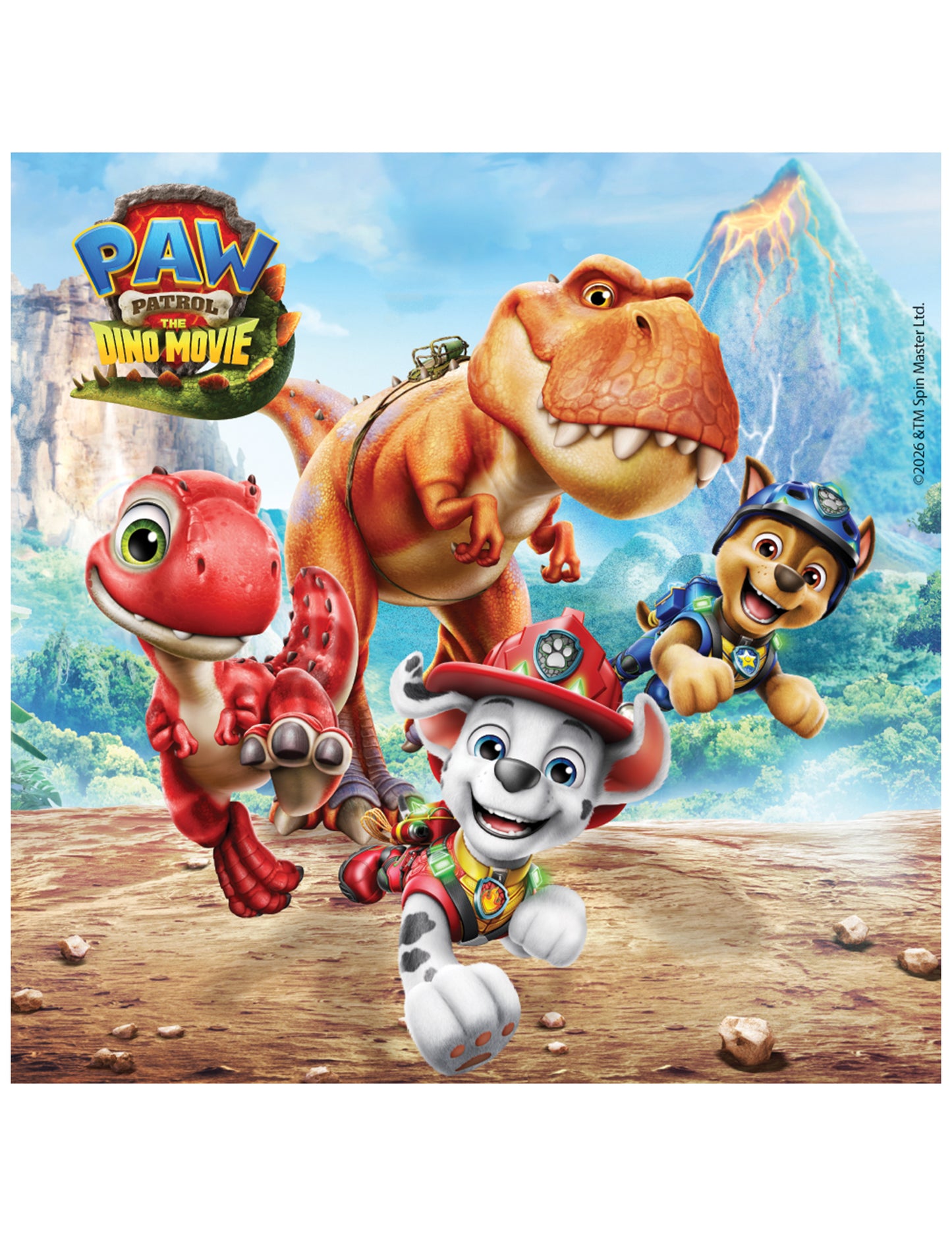 20 db Mancs Őrjárat™ Dino movie 33 x 33 cm papírszalvéta