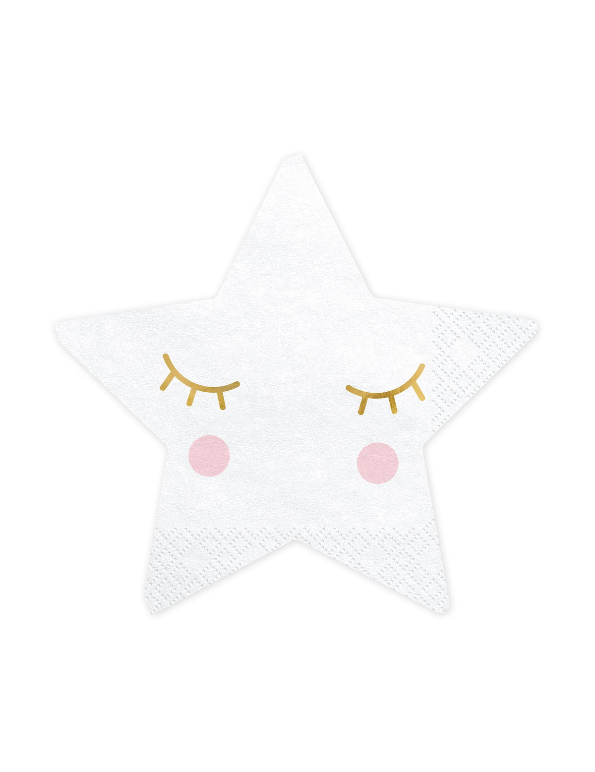 Serviettes en papier petite étoile blanche aux yeux dorés