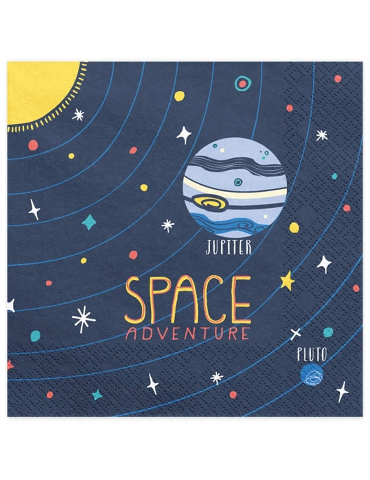 papírszalvéták Space Adventure ünnepségre kékek bolygókkal és csillagokkal