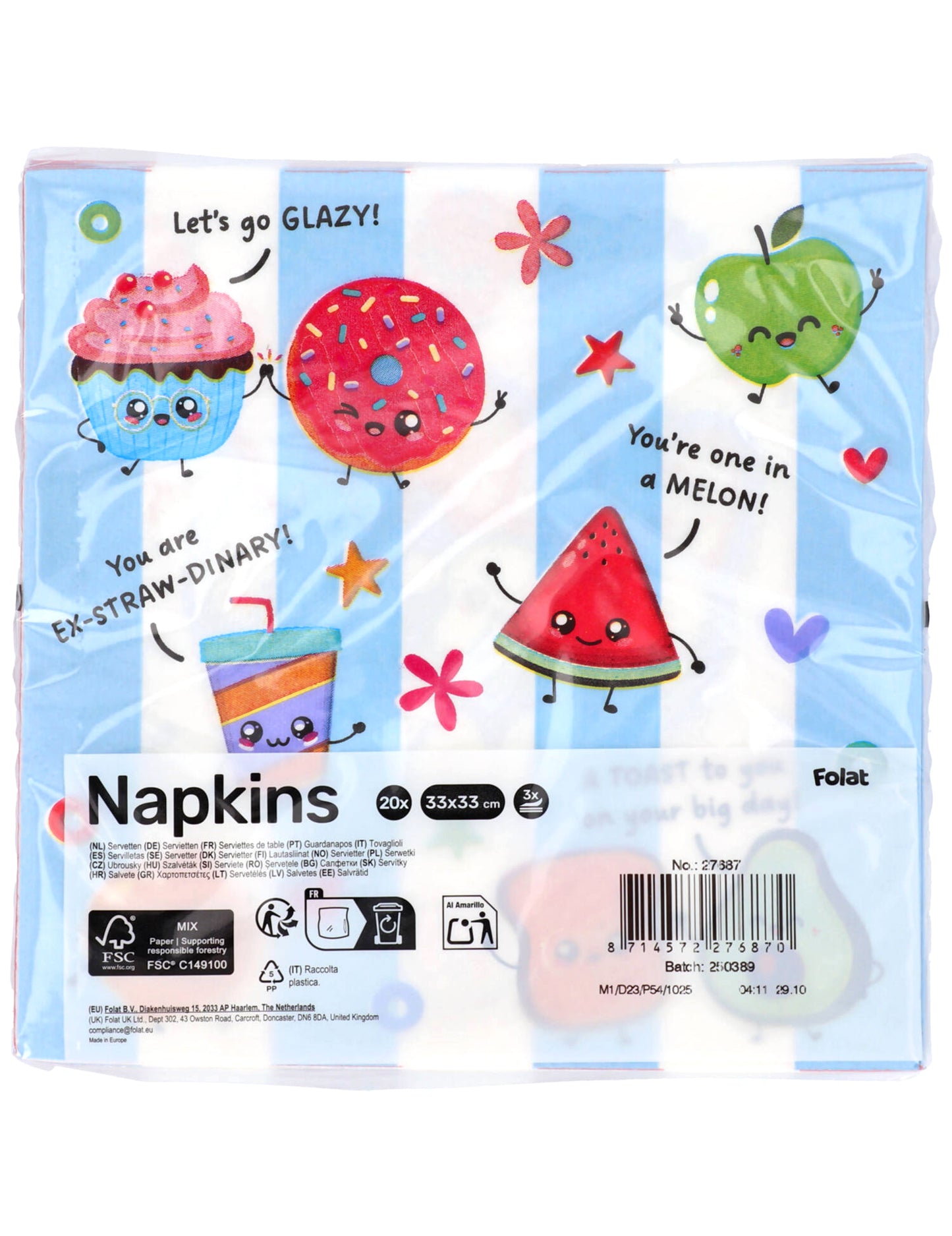 20 db Kawaii Party szalvéta 33 x 33 cm