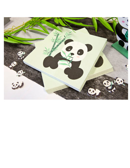 20 db panda papírszalvéta 33 x 33 cm pasztellzöld
