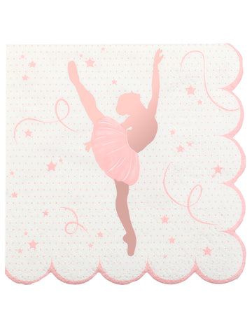 20 db balerina papírszalvéta, 25 x 25 cm cm rozé arany kagylós