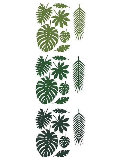 Détail des différentes formes des feuilles tropicales Hawaï pour décoration