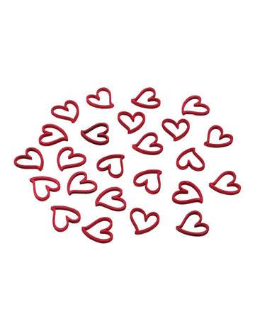 24 Confettis en bois cœur rouge 2 cm