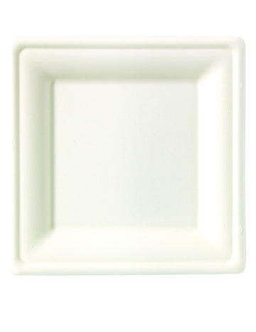 25 négyzet alakú cukornádrost tányér 20 x 20 cm fehér komposztálható