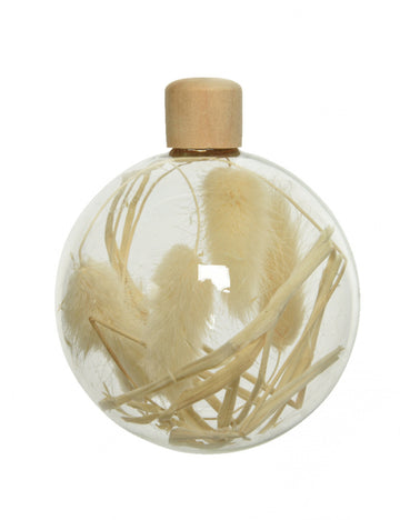 3 üveggolyó szárított fűszernövényekkel 8 cm elegáns dekoráció