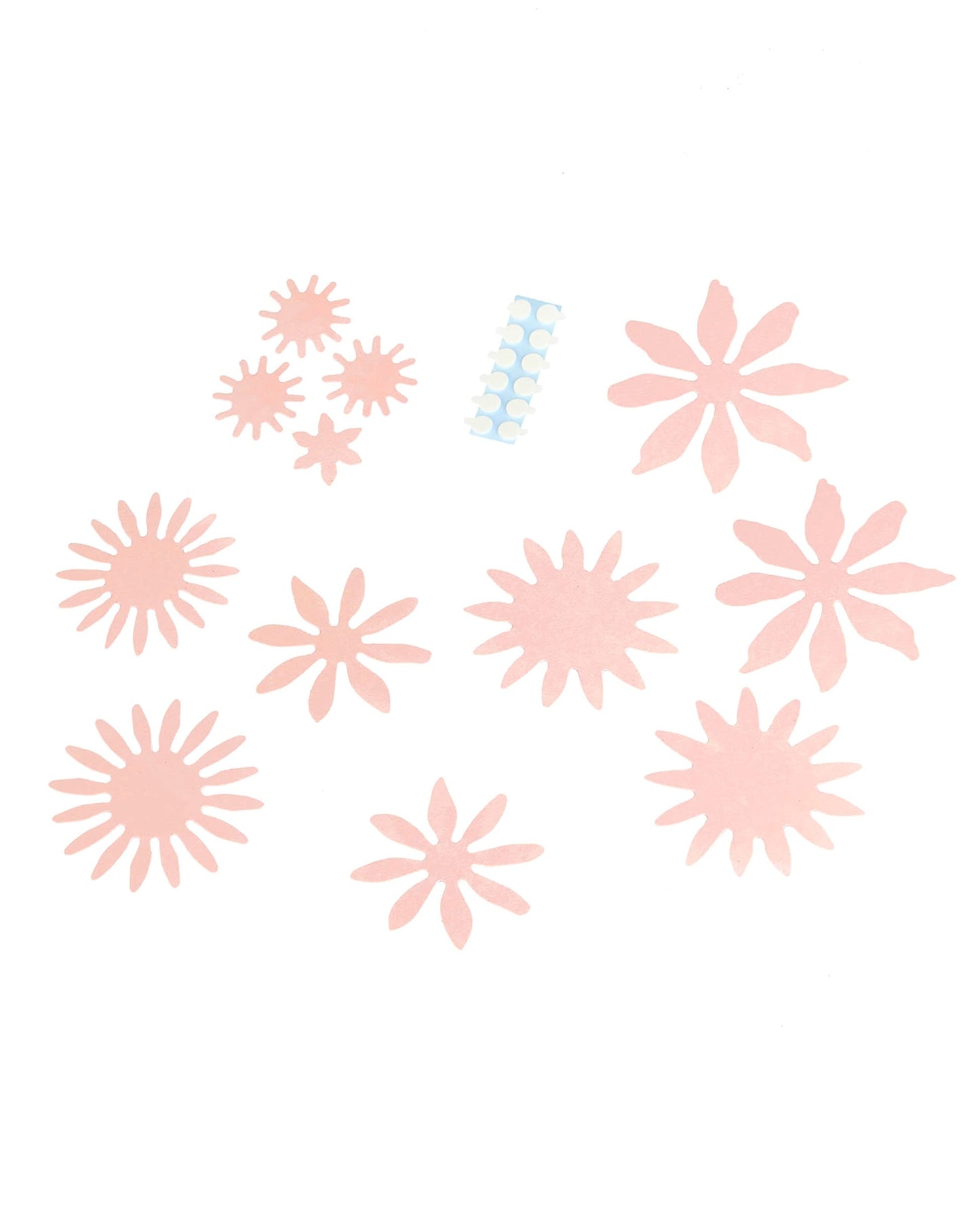 3 púderrózsaszín 3D papírvirág 