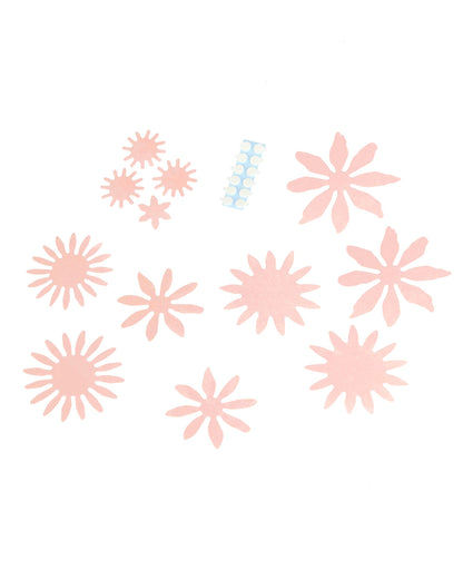 3 púderrózsaszín 3D papírvirág 