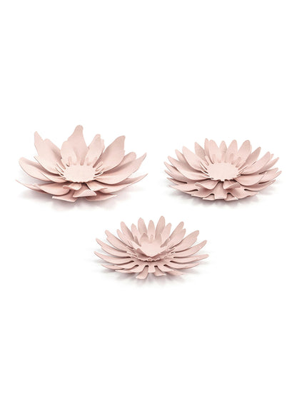 3 púderrózsaszín 3D papírvirág 