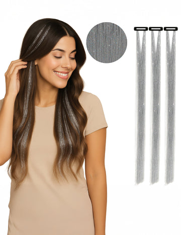 3 fényes ezüst szál 50 cm