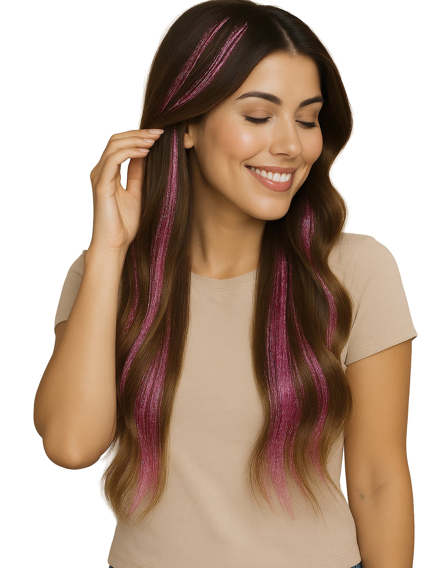 3 fényes rózsaszín szál 50 cm