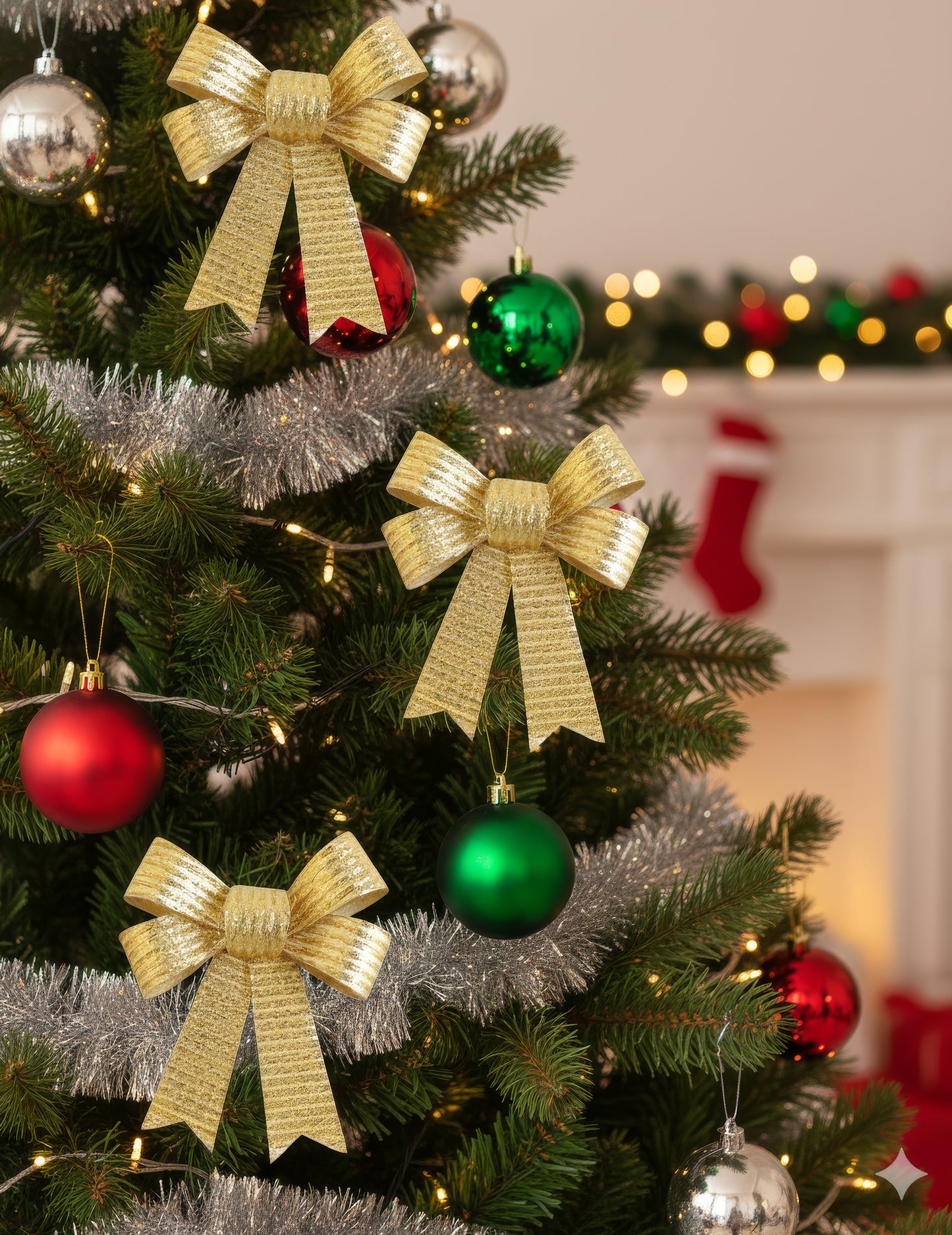 3 csillogó arany masni 10 x 13 cm 