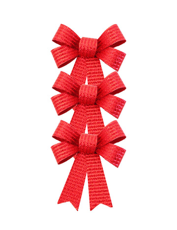 3 fényes piros masni 10 x 13 cm 