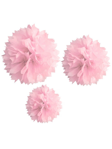 3 rózsaszín papír pompom 20, 30 és 40 cm