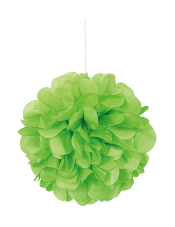 3 db függő pompon lime zöld papírból 22 cm dekorációhoz
