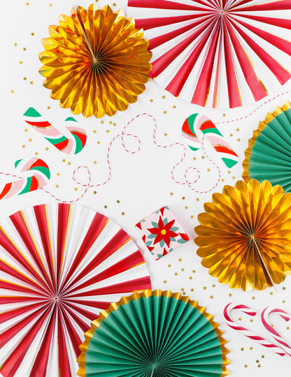 3 karton karácsonyi rozetta, 26, 35, 43 méretben cm, ünnepi függő dekorációk