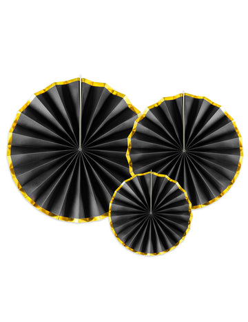 Fekete-arany ünnepi karton rozetta dekoráció