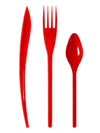 Couverts en plastique Premium pour fête rouge