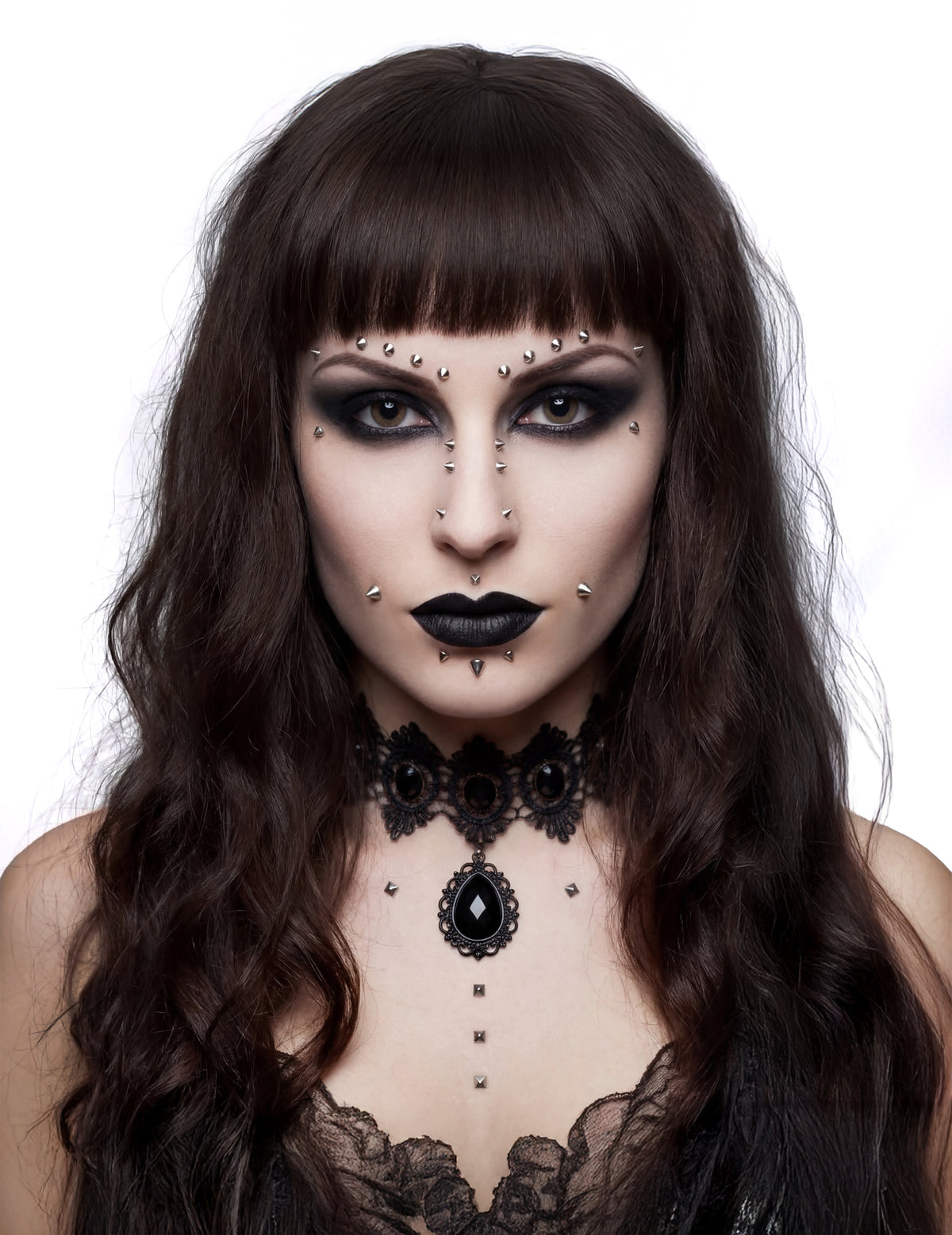 Faux piercings pointus adhésifs pour adulte argentés par 30