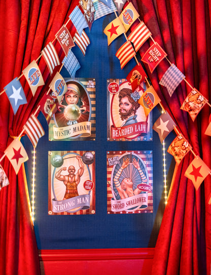 4 Vintage Circus plakát 38 cm