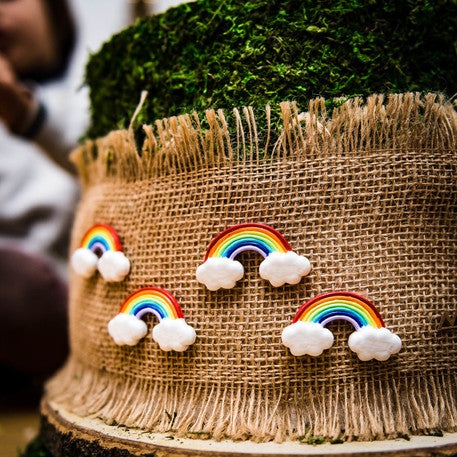 4 arcs en ciel en résine adhésifs multicolore 5 cm à coller