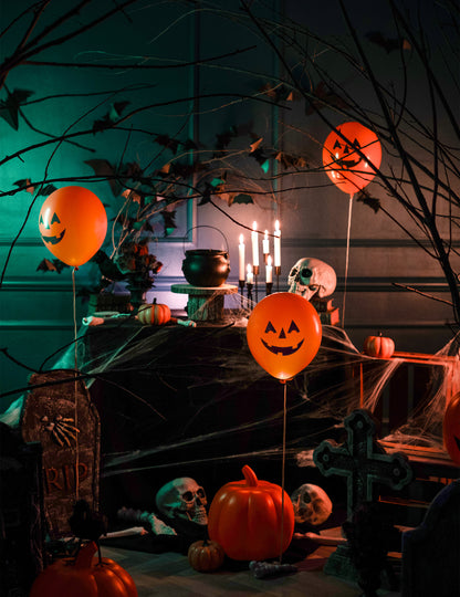 4 Halloween Pumpkin LED léggömb 27,5 cm