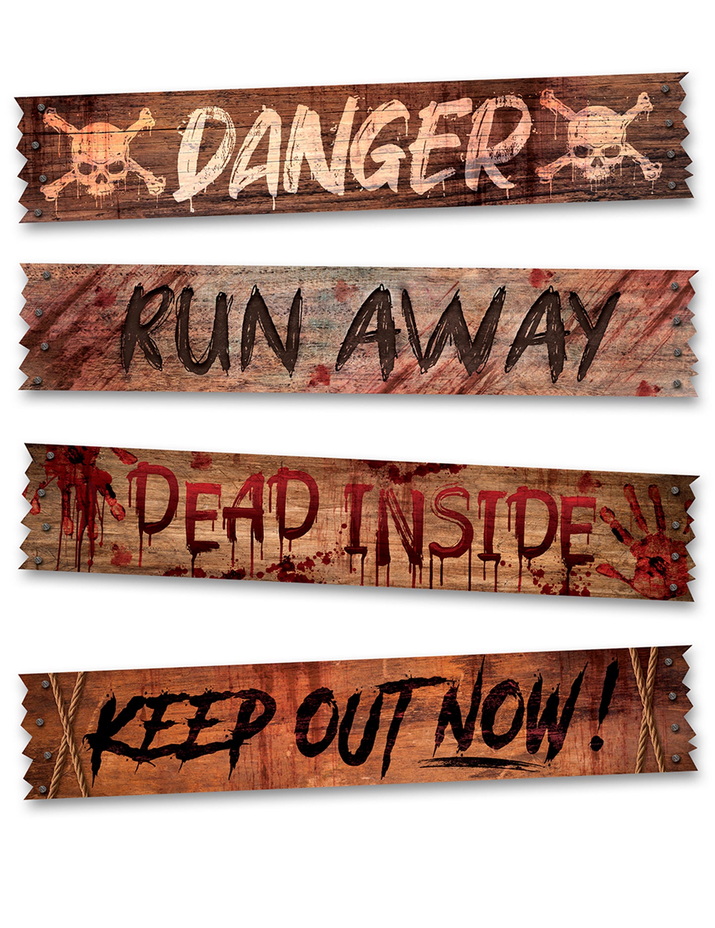 4 Banners zombi zóna 70 x 13 cm