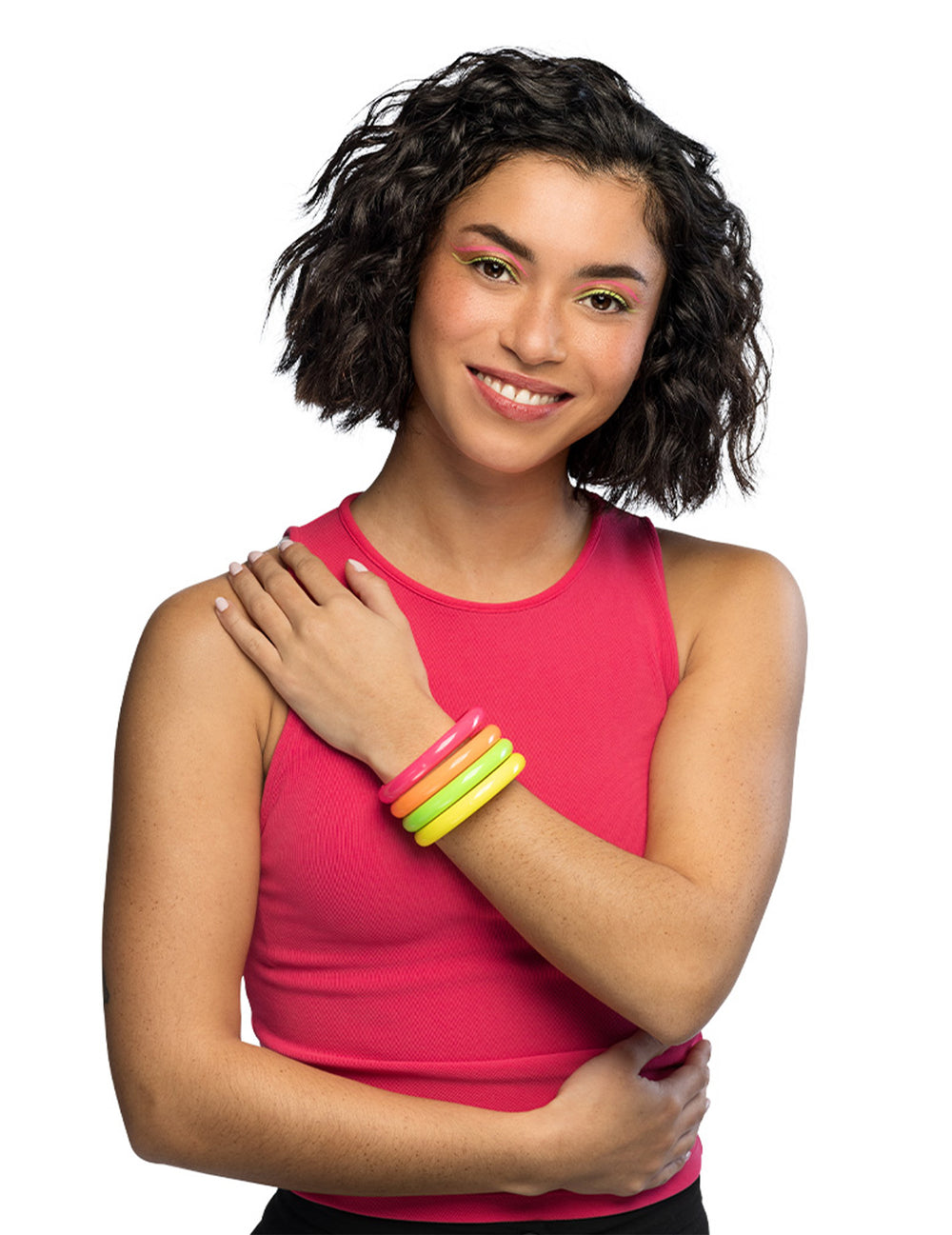 Vue portée des 4 bracelets années 80