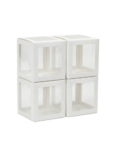 Cubes à ballons pour décoration personnalisable blancs et transparents