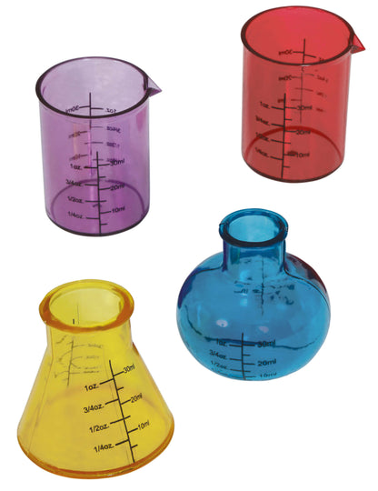 Faux béchers de laboratoire pour fête multicolores