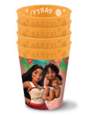 4 Gobelets réutilisables Vaiana 2 pour enfant orange avec imprimé tropical