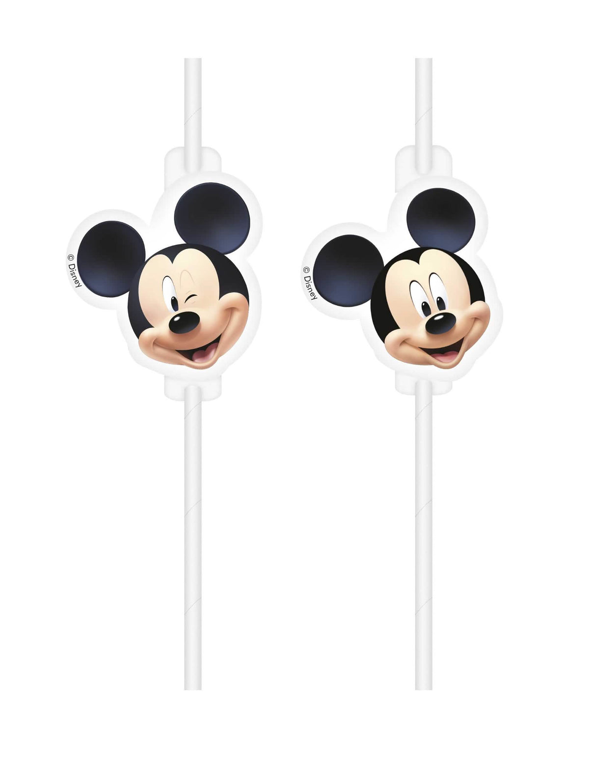 Mickey egér műanyag medálos szívószálak gyermekeknek fehérek