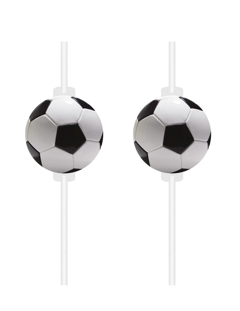 4 karton szívószálak football party fekete és fehér bulira ballonnal