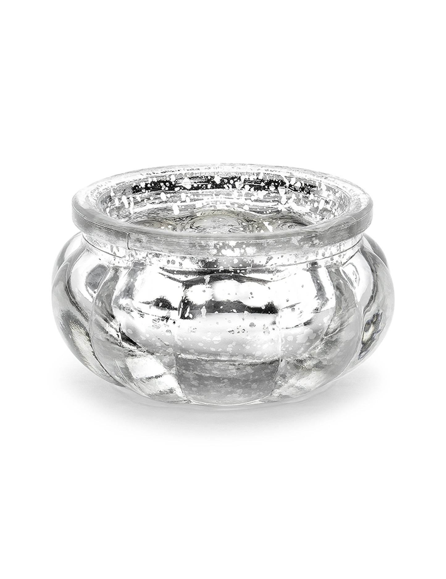 4 ezüst tükrös üveg gyertyatartó 6 x 3 cm asztalhoz