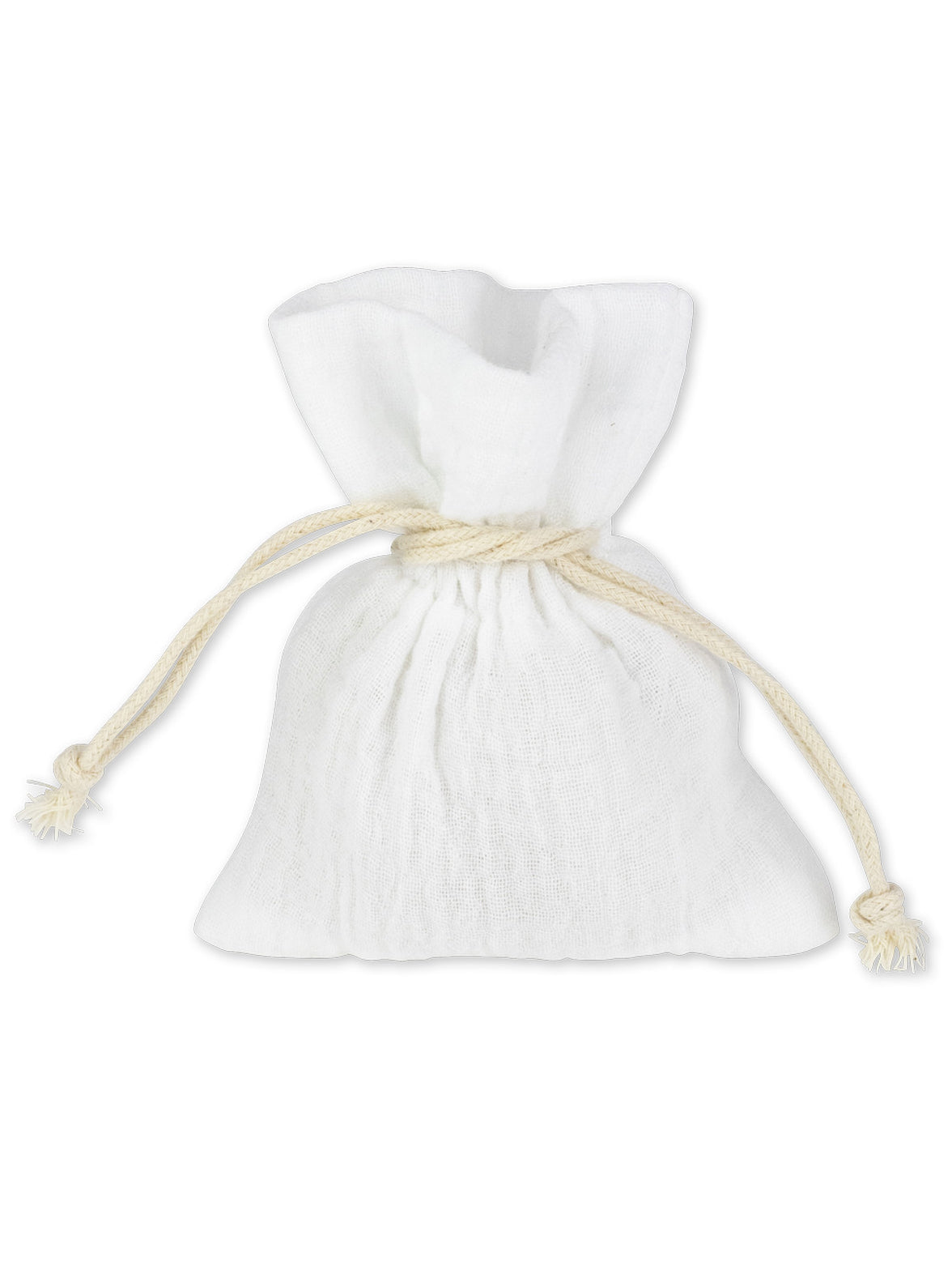 4 db fehér pamut muszlin táska 8 x 10 cm zsinórral