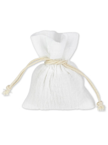 4 db fehér pamut muszlin táska 8 x 10 cm zsinórral
