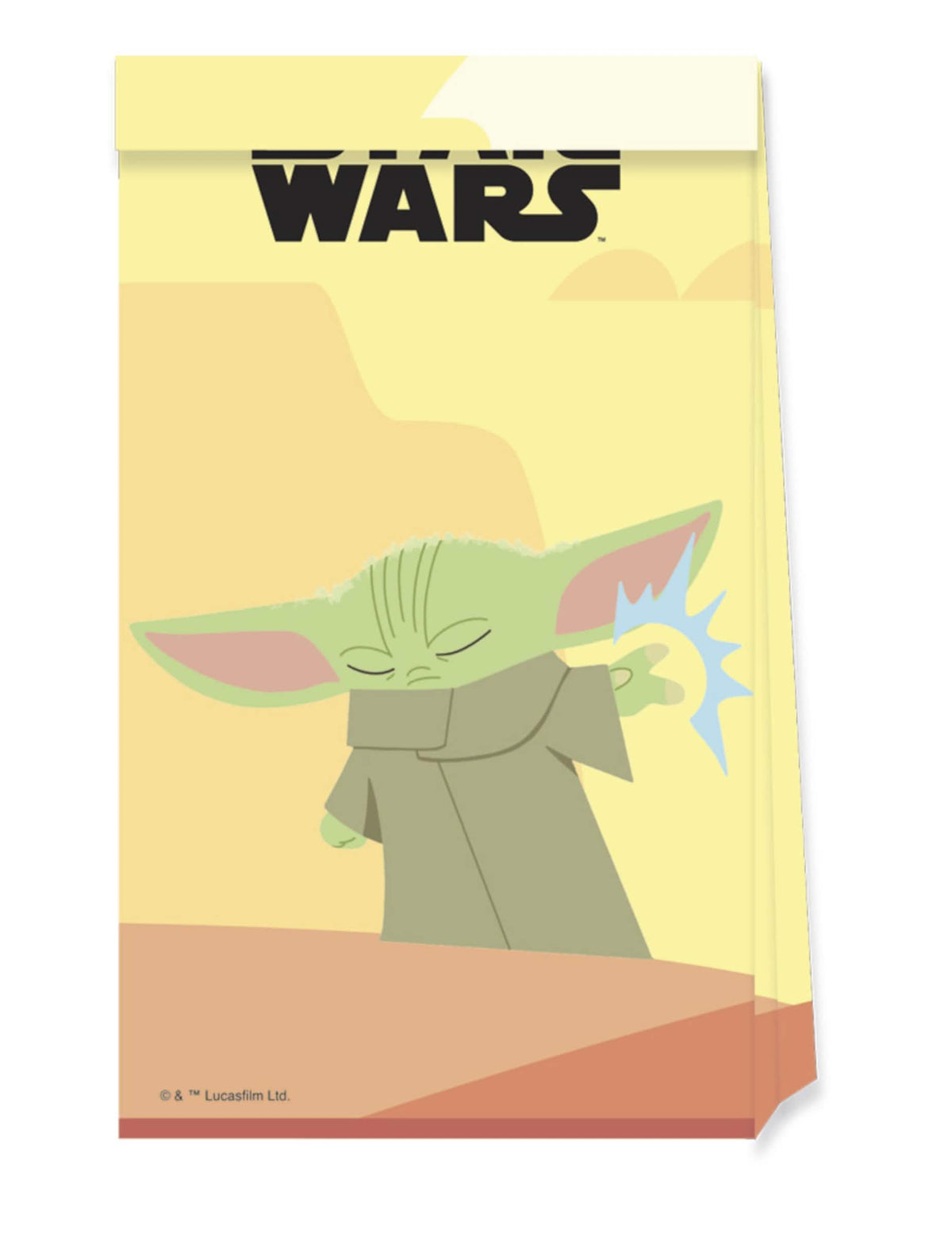 Baba Yoda The Mandalorian papírzacskók gyermekeknek sárga és bézs színben