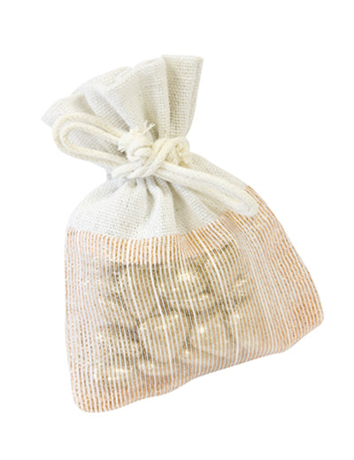 Sachets en toile et tissu rose gold avec cordon