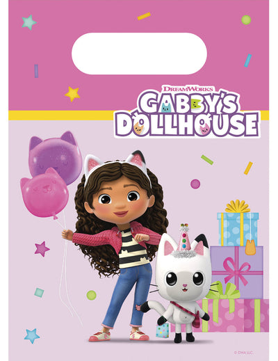 Sacs cadeaux Gabby et la maison magique pour enfant rose et violet