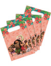 Sacs cadeaux Vaiana 2 pour enfant rose avec fleurs tropicales et personnages