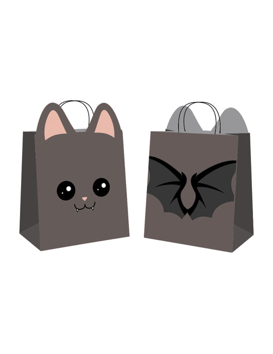 Sacs en papier chauve-souris pour bonbons noires avec oreilles et ailes