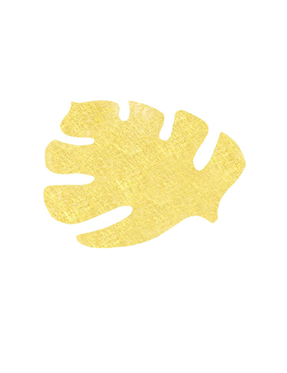 4 db nem szőtt alátét arany trópusi levél mintával, 40 x 35 cm cm buliba