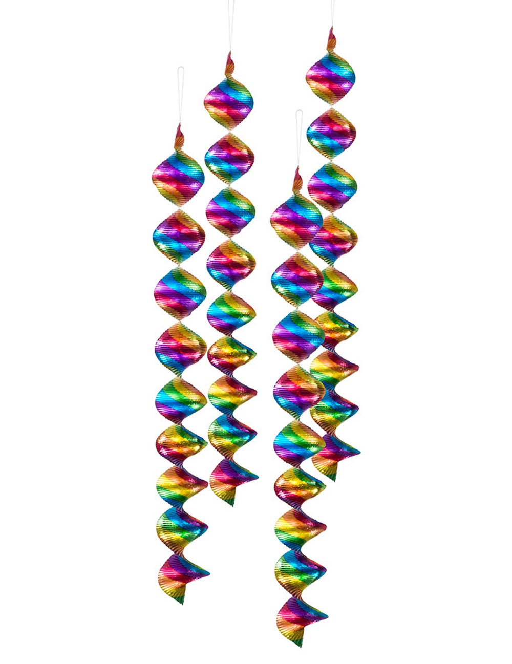 Lot de 4 suspensions spirales multicolores pour fête